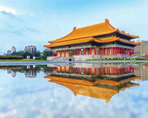 Chinese Palace Reflection Paint By Numbers