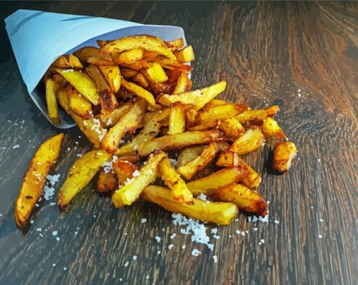 French Fries In Paper Bag Paint By Numbers