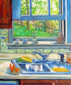 Green Kitchen Sink Paint By Numbers