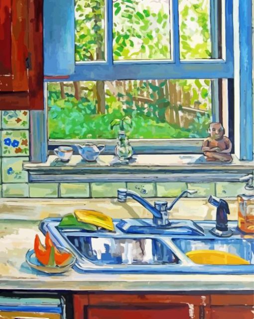 Green Kitchen Sink Paint By Numbers