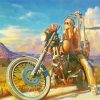 Hippie Girl On Motorcycle Paint By Numbers