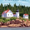 Maine Bass Harbor Lighthouse Poster Paint By Numbers