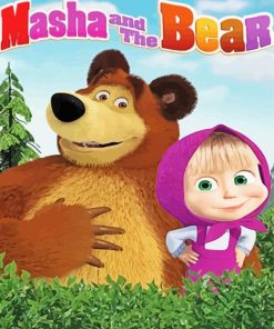 Masha And The Bear Cartoon Poster Paint By Numbers