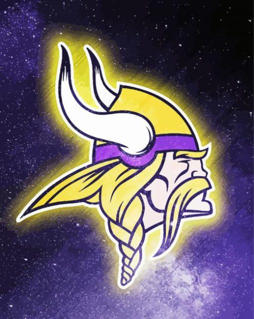 Minnesota Vikings Logo Poster Paint By Numbers