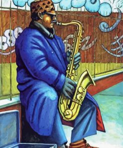 Old Horn Player Paint By Numbers