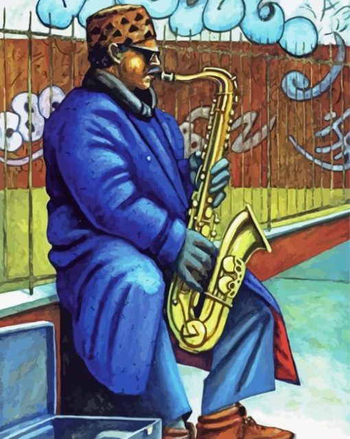 Old Horn Player Paint By Numbers