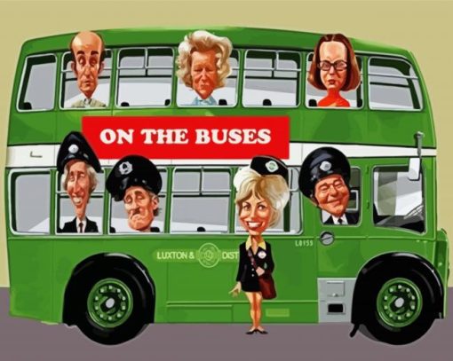 On The Buses Caricature Poster Paint By Numbers
