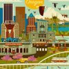 Portland Oregon City Travel Poster Paint By Numbers