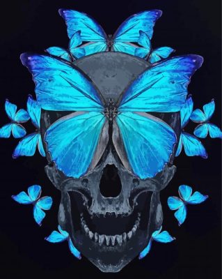 Skull And Butterflies Paint By Numbers