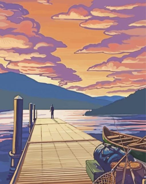 Squam Lake New Hampshire Poster Paint By Numbers