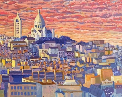 Sunset At Montmartre Art Paint By Numbers