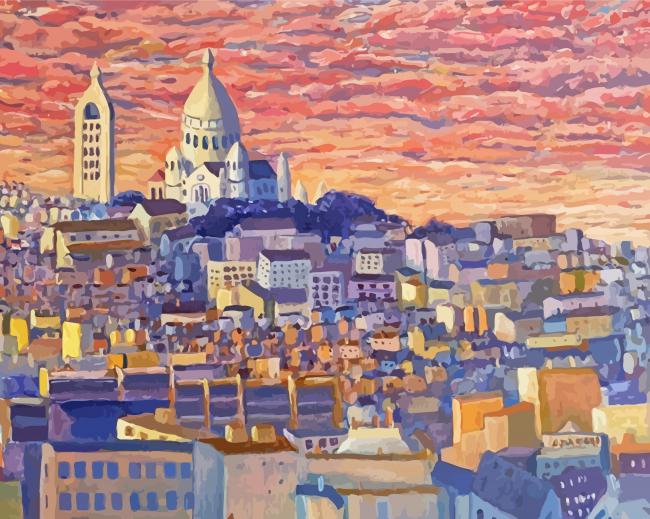 Sunset At Montmartre Art Paint By Numbers