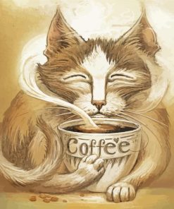 The Cat And Coffee Paint By Numbers