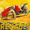 Vintage Renault Car Poster Paint By Numbers