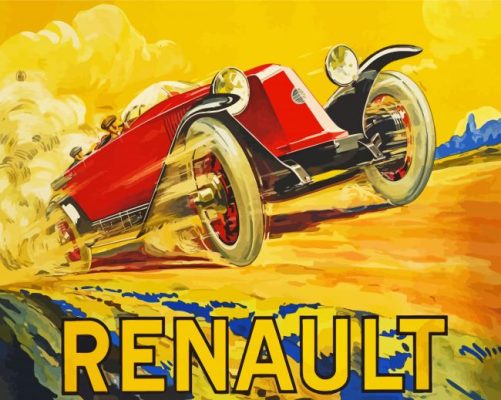 Vintage Renault Car Poster Paint By Numbers