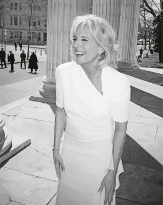 Black And White Jill Biden Paint By Numbers