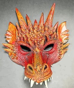 Creepy Dragon Mask Paint By Numbers