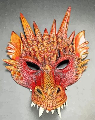 Creepy Dragon Mask Paint By Numbers