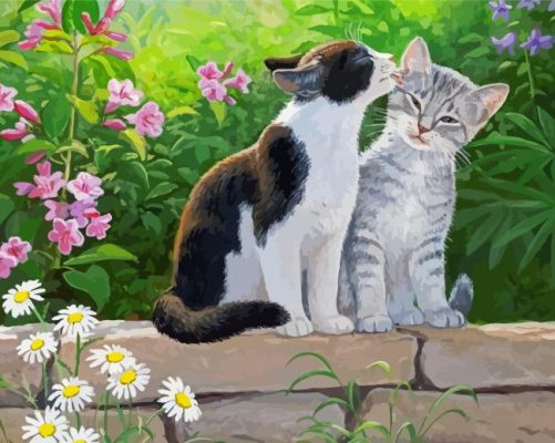 Cute Cats In Garden Paint By Numbers