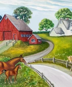 Farm Ranch And Horses Art Paint By Numbers