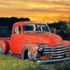 Red Classic Chevy Truck Paint By Numbers