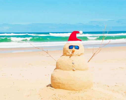 Snowman Christmas Beach Paint By Numbers