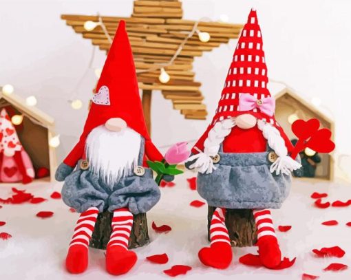 Two Gnomes Valentine Paint By Numbers