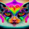 Abstract Psychedelic Cat Paint By Numbers
