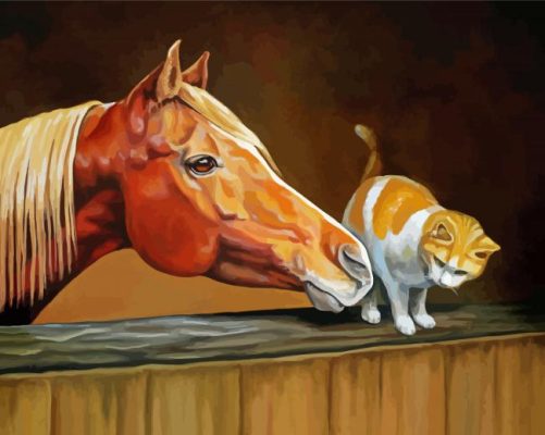 Abstract Horse And Cat Art Paint By Numbers