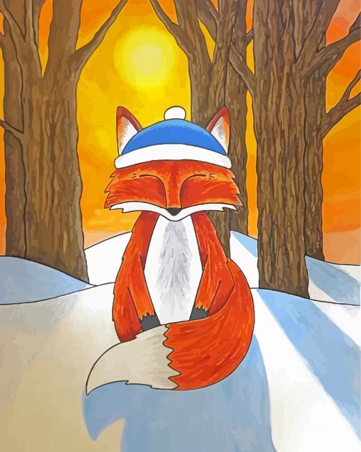 Baby Fox At Sunset Paint By Numbers