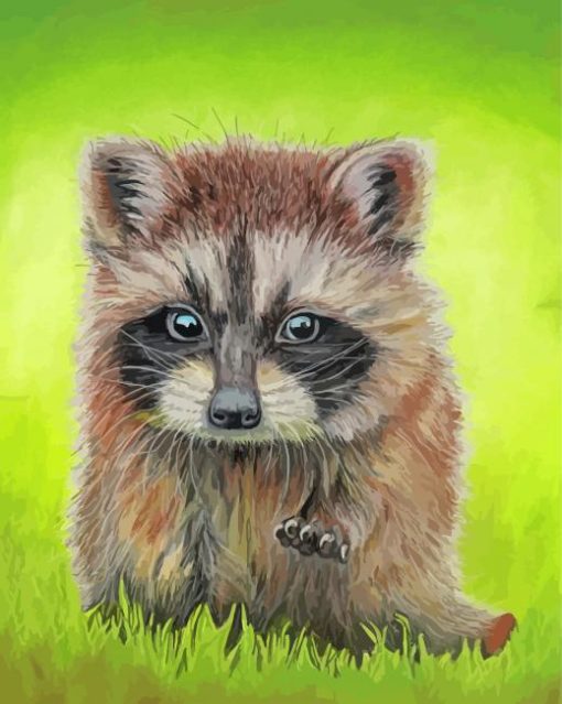 Baby Raccoon Art Paint By Numbers