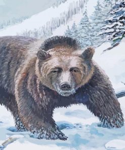 Bear In The Snow Paint By Numbers