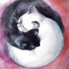 Black And White Yin And Yang Cats Paint By Numbers