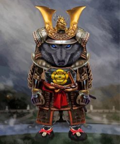 Black Samurai Wolf Paint By Numbers