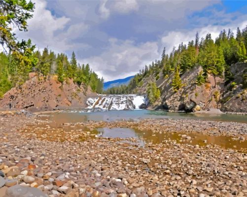 Bow Falls Canada Landscape Paint By Numbers