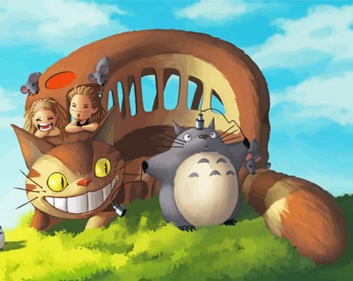 Catbus My Neighbor Totoro Anime Paint By Numbers