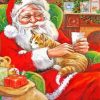 Christmas Santa With Cat Paint By Numbers