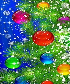 Christmas Tree Baubles Paint By Numbers