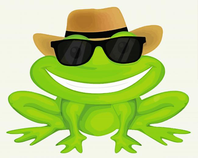 Cool Frog In Glasses Paint By Numbers