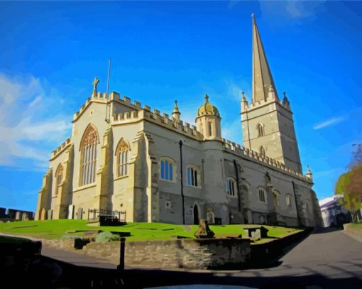 Derry St Columbs Cathedral Paint By Numbers