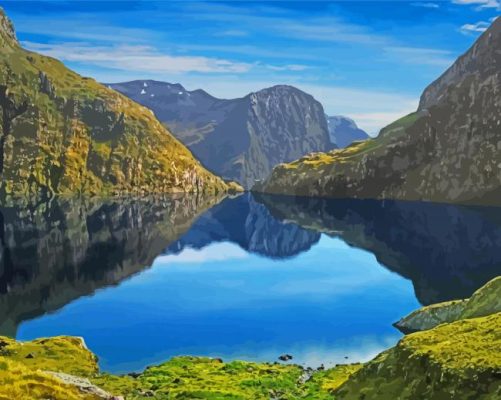 Fiordland Landscape Reflection Paint By Numbers