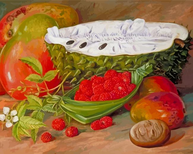 Fruit Grown In The Seychelles Marianne North Paint By Numbers