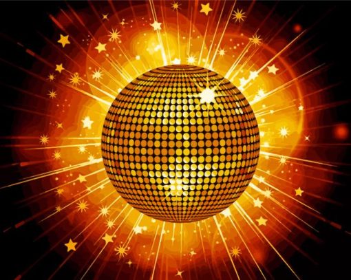 Gold Disco Ball Paint By Numbers