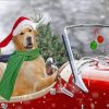 Golden Retriever Christmas Santa Paint By Numbers