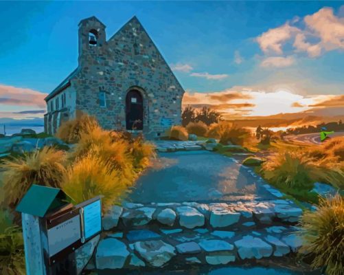 Lake Tekapo Church Paint By Numbers