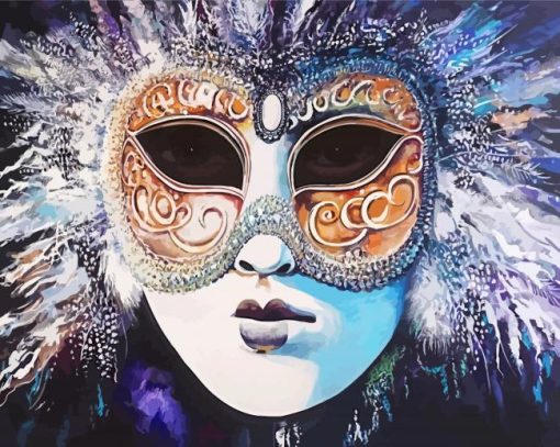 Mardi Gra Mask Paint By Numbers