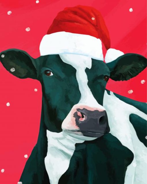Merry Christmas Cow Paint By Numbers