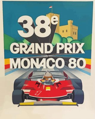 Monaco Grand Prix Poster Paint By Numbers