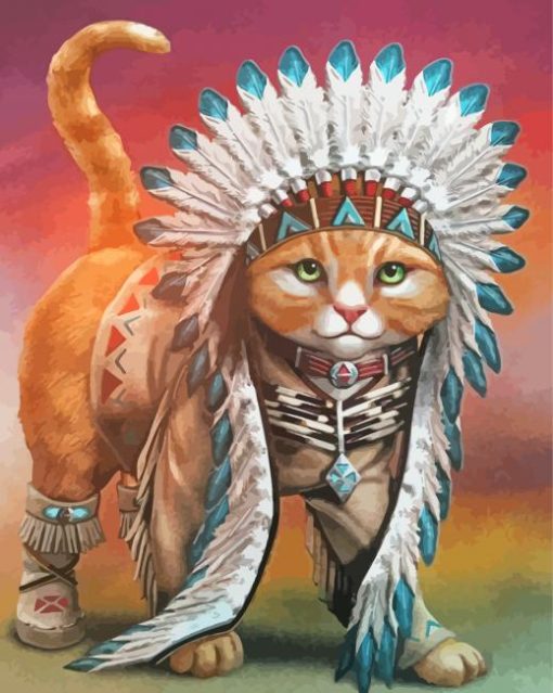 Native Cat Paint By Numbers