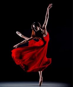 Red Ballet Dancer Paint By Numbers